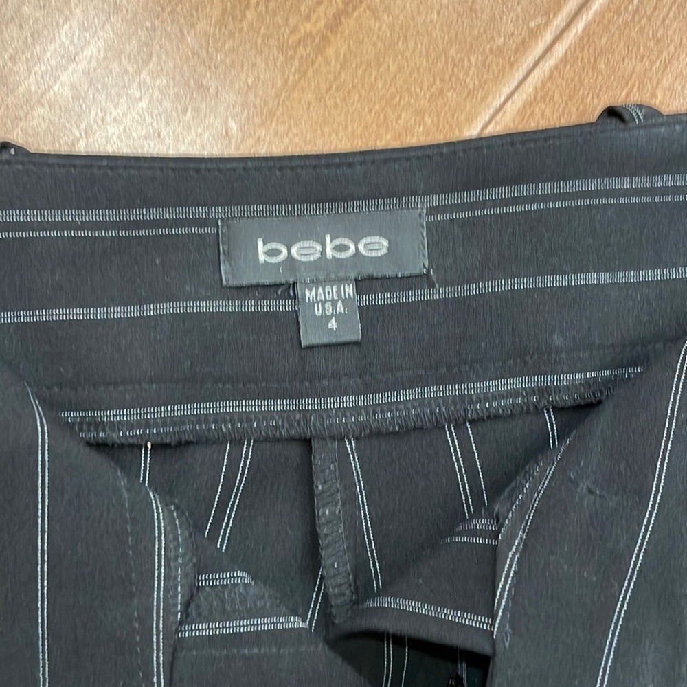 BEBE Women’s Striped Pants Size 4 Work Trousers y2k - Picture 6 of 7